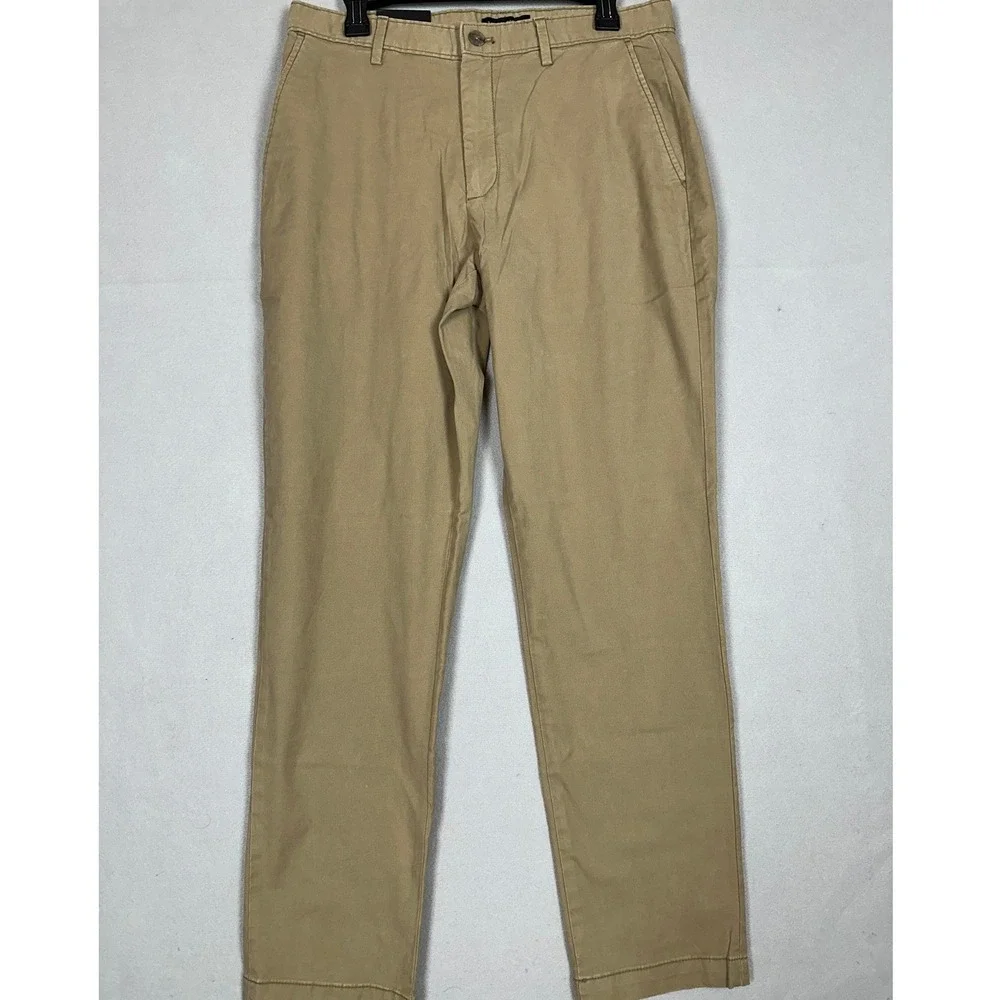 NEW Banana Republic Pants Mens 32X32 Tan Lived-In Chino Athletic Fit Tapered Leg